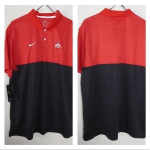 Nike Standard Fit Colorblock OSU Buckeyes Polo NWT